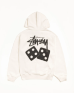Stussy Dice Hoodie Pigment Dyed White Back