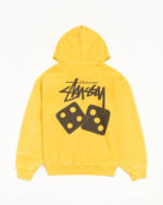 Stussy Dice Hoodie Pigment Dyed Yellow Back