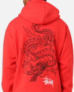 Stussy Angry Dragon Hoodie Red Back
