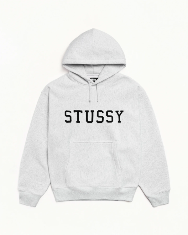 Stussy Felt Applique Hoodie Ash Heather