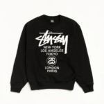 Stussy World Tour Crew Sweatshirt Black