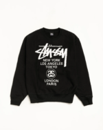 Stussy World Tour Crew Sweatshirt Black