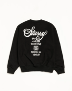 Stussy World Tour Crew Sweatshirt Black Back