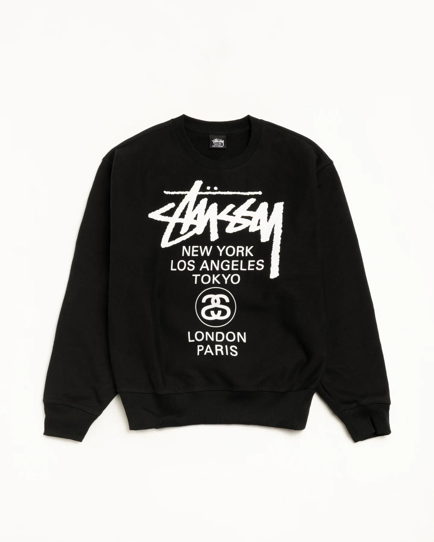 Stussy World Tour Crew Sweatshirt Black Stussy World Tour Crew Sweatshirt Black