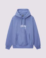 Stussy Stock Logo Applique Hoodie Light Blue