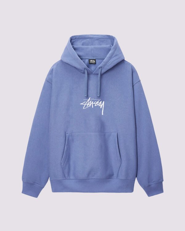 Stussy Stock Logo Applique Hoodie Light Blue