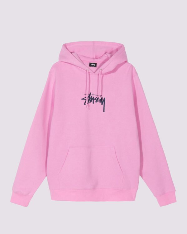 Stussy Stock Logo Applique Hoodie Pink