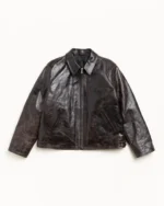 Stussy Garage Leather Jacket Dark Brown