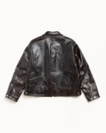 Stussy Garage Leather Jacket Dark Brown Back