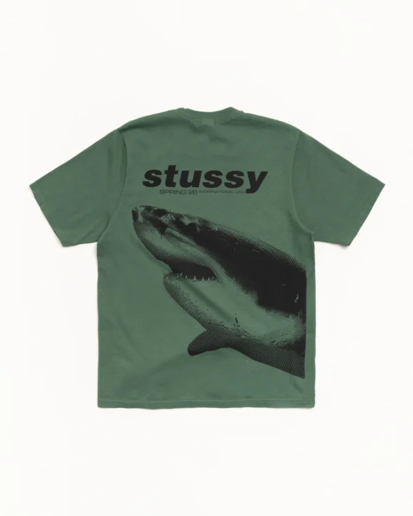 Stussy Shark Tee Green Back