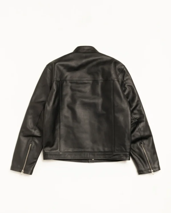 stussy Cafe Racer Leather Jacket Back